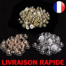 100 pcs Boucle D'oreille Dos Bouchons Accessoire Bijoux Stud Arrière Argent Or