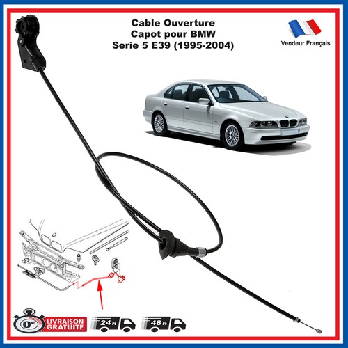 Câble ouverture capot bmw - ouverture,