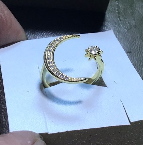 Bague argent 925 vermeil - argent, lune
