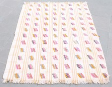 Tapis Kilim Turc 43''x55'' Tissé Main Konya Cicim Kilim 110x142cm