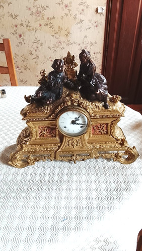 Pendule bronze doree - pendule,