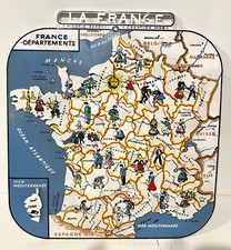 Ancienne Carte de France En Puzzle plastique Création MOB