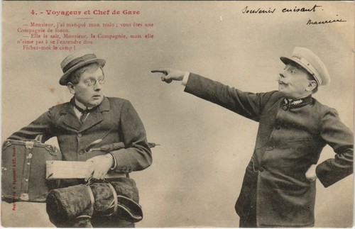 Cpa voyageur chef - et,