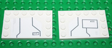Lego White Tile 4x6 (Sticker)ref 6180pb067L 6180pb067R set 7931 T-6 Jedi Shuttle