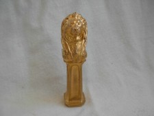 ANTIQUE FRENCH GILDED BRONZE WAX SEAL,LION S HEAD SHAPE, SIGNED,LATE 19th.