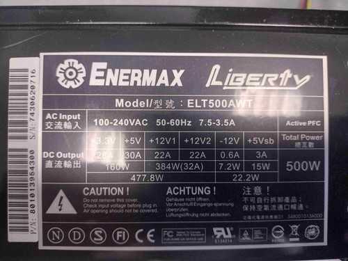 Enermax liberty elt500awt - elt500awt, 500w