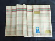 6 Torchons en lin  "Fleur