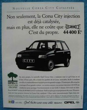 Publicité Papier - Voiture Opel Corsa City Catalysée De 1992
