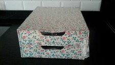 CACHAREL fleuri ENSEMBLE boîte rangement 2 tiroirs 27,5 x 34,5 VINTAGE FANTAISIE