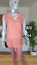 Jacqueline Riu Taille 44  haut top chemise sans manche orange débardeur