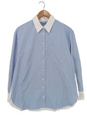 STRADIVARIUS Chemise à manches longues Dames Chemise T EU 38 bleu-blanc