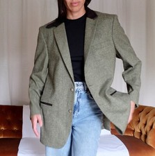 Veste homme tweed Gastine Reinette 100 % laine + cuir (comme neuf) T. M