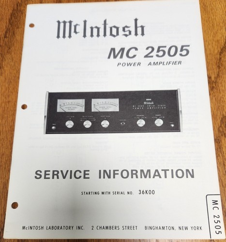Mcintosh mc2505 amplifier - mcintosh,