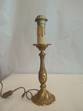 Ancien pied de lampe en laiton style Louis XV – Hauteur 39 cm – Électrifié