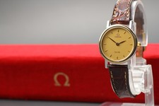Vintage 1994 OMEGA De Ville Gold Dial Quartz Cal.1470 Ref.595.1111 [Near Mint]