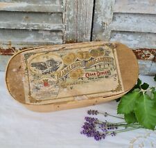 ANCIENNE BOITE EN BOIS DE MADELEINES MACARONS CESAR DIDIER PUBLICITAIRE 1889