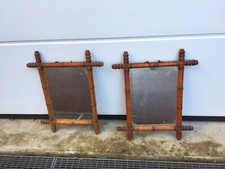 MIROIR ANCIEN EN BOIS DE HÊTRE LA PAIRE FAÇON  BAMBOU 1940/ 1950