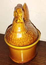 TERRINE Poule ZOOMORPHE FAIENCE VINTAGE PORTUGAL GEO (no CAUGANT) modéle 2