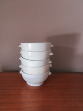 5 Bols à soupe à l'oignon  / Gratin en porcelaine à feu Blanche de Apilco