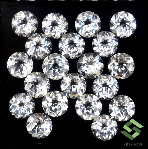 Naturel blanc topaze rond - 7,