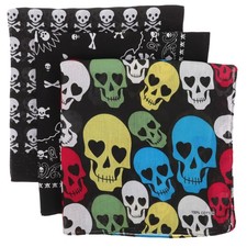  3 Pcs Bandana Pour Hommes Foulard Tete De Mort Bandeau D'Halloween Tête