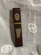 Etui à aiguilles ancien en bois précieux Palais royal ? pensée fleur 19ème