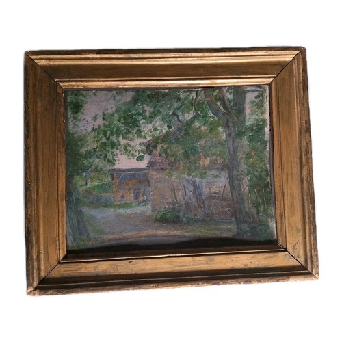 Antique oil wood painting - antique,
