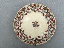 Ancienne assiette  déco florale notée 6 1231 antique plate
