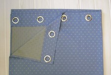 Double rideau bleu vintage à oeillets - 150 cm x 144 cm - tissu épais de qualité