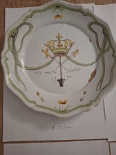 ASSIETTE REVOLUTIONNAIRE EN FAIENCE DE NEVERS 18 EME 23,5 CM   ANNEE 1790
