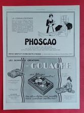 Pub de presse: Déjeuner PHOSCAO Friandises GOUACHE Chine MECANO Miroir BROT 1928