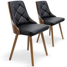 Lot de 2 Chaises Scandinave "Cargo" 79cm Noisette & Noir