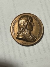 Médaille Bonaparte gén. en chef en Egypte (bronze doré) par A.Bovy avec écrin 