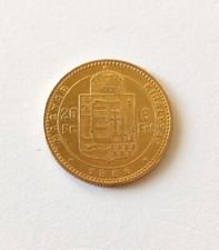 HONGRIE - Monnaie 8 Forint (20 Francs) 2e type François-Joseph Ier 1886 Kremnitz