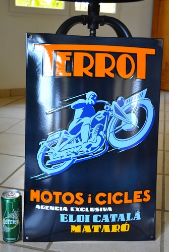 Plaque émaillée terrot - émaillée, motos