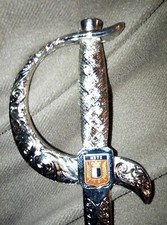 Coupe papier métal, épée, sabre, blason, Metz 20 cm 