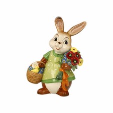 Goebel Figurine Jeune fille au lapin - Un salut floral, faïence, multicolore,...