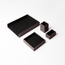 Set de Bureau Cuir Marron Brun