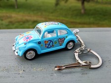 Porte clé Volkswagen coccinelle peace and love bleu,en métal,neuf, idée cadeau