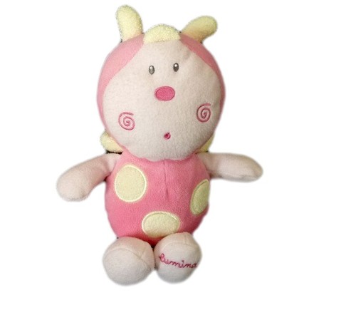 Doudou coccinelle rose luminou - coccinelle,