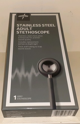 Medline adult stethoscope gray - adult,