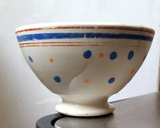 Bol plumetis bleu et orange ancien.