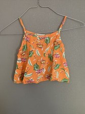 Haut Tshirt Débardeur à fleurs orange Primark T8-9 ans - 134 cm