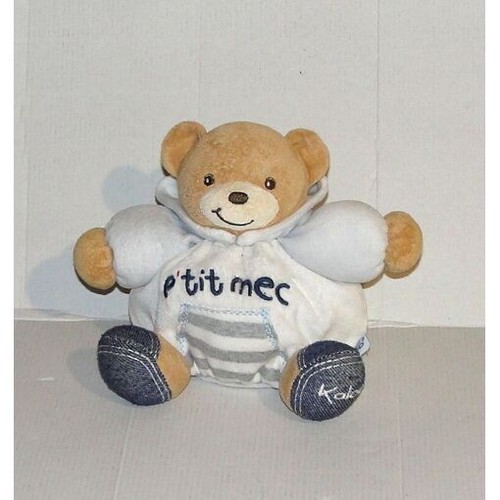 Doudou ours boule blanc bleu - doudou,