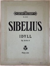 Jean Sibelius Idyll Opéra 24 N. 6 Partition Piano 1904 Breitkopf Orchestre