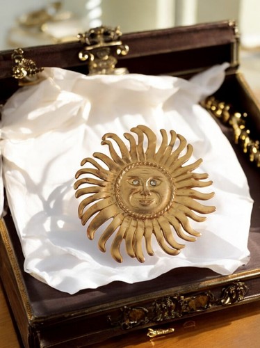 Broche soleil vintage - , dorée