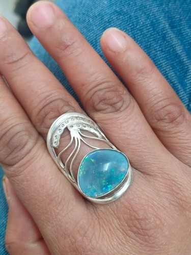 Bague cocktail argent - en,