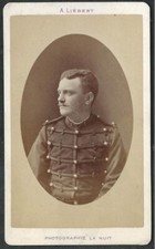 1890-1895-PHOTO CDV-FRENCH SOLDIER (CHASSEURS A CHEVAL)+TOP+