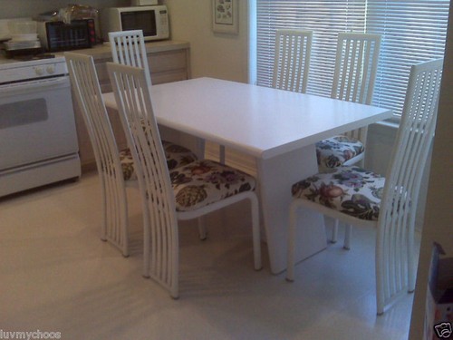 White formica kitchen table - kitchen,