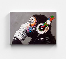 Tableau sur toile BANKSY singe street art graffiti images toile tableau non...